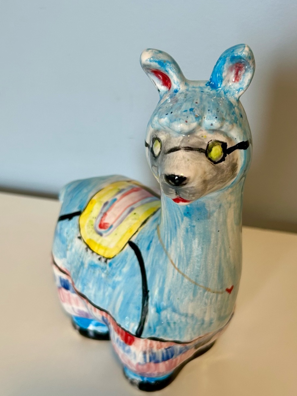 Whimsical Ceramic Alpaca Llama Coin Bank
Hand Painted